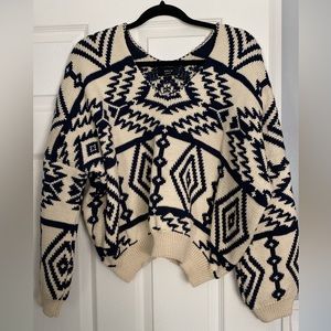 Navy blue and cream sweater
